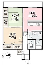 Raconte3 2LDKの間取図画像