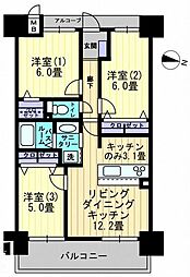 アルファライフ松島公園2 3LDKの間取図画像