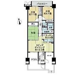 サーパス昭和町 3LDKの間取図画像