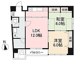 ロイヤルメゾン栗林 2LDKの間取図画像