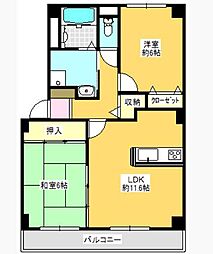 ボナール木太 2LDKの間取図画像