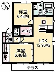 シャーメゾン屋島 2LDKの間取図画像