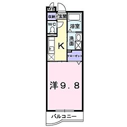 サンロイヤルガーデンC棟 1Kの間取図画像