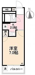 メゾン・プレジール 1Kの間取図画像
