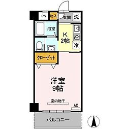 植田コーポ 1Kの間取図画像