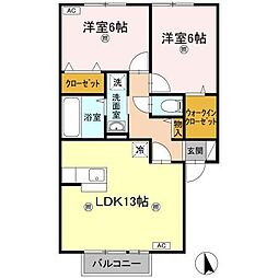 サン・ドリーム 2LDKの間取図画像