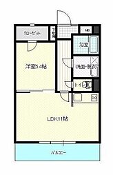 グリーンエステート 1LDKの間取図画像