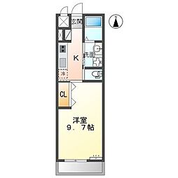 キャトルセゾン1 1Kの間取図画像