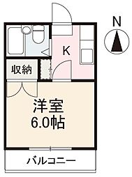 ファミール仏生山 1Kの間取図画像