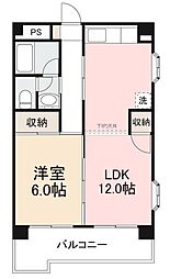 プラザ・アンジェロ 1LDKの間取図画像
