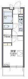 レオパレスアステック 1Kの間取図画像