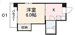 コート紙町8 1Kの間取図画像