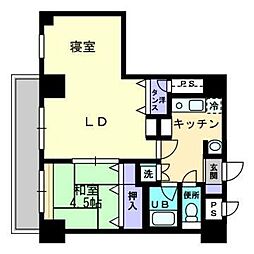 アルカディア西内町 1LDKの間取図画像