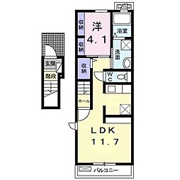 プランドール松縄 1LDKの間取図画像
