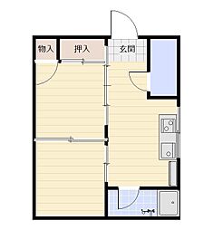 松野マンション 2DKの間取図画像