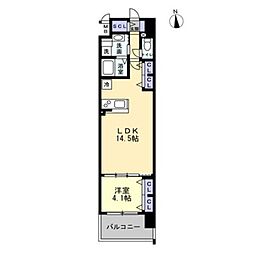 S-RESIDENCE瓦町駅alo 1LDKの間取図画像