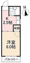 ワトホート 1Kの間取図画像