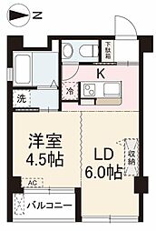 コリドールウエスト 1LDKの間取図画像