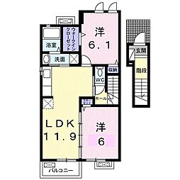ルラーシュ2 2LDKの間取図画像