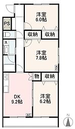 レジェンド 3DKの間取図画像