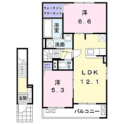 グローヴ・ガーデン12 2LDKの間取図画像