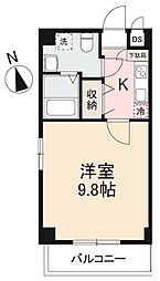 プレシャスタイム中央町ツインタワー北 1Kの間取図画像
