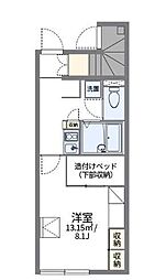 レオパレス花 1Kの間取図画像