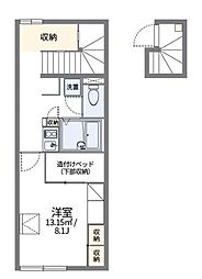 レオパレス花 1Kの間取図画像