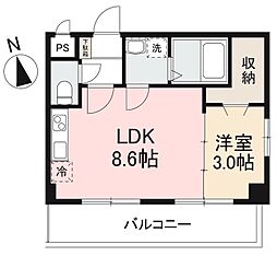プレシャスタイム中央町ツインタワー南 1LDKの間取図画像