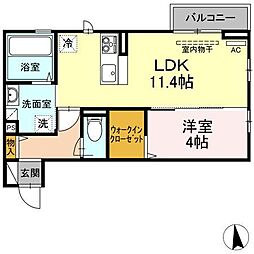 Nagomi 1LDKの間取図画像