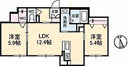 グリーングラス3 2LDKの間取図画像