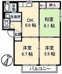 ファミール牟礼 3DKの間取図画像