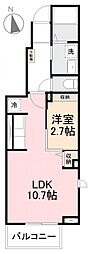 グランデーメゾン2 1LDKの間取図画像