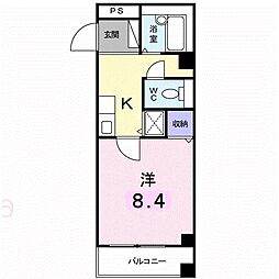 ジャンレジダンスM 1Kの間取図画像