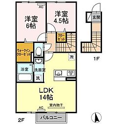 薬王寺サクラ 2LDKの間取図画像