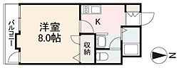 玉名ハイツ 1Kの間取図画像