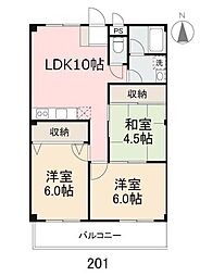 ユニティALBA 3LDKの間取図画像