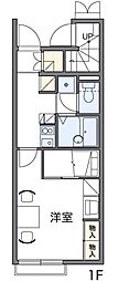 レオパレス花 1Kの間取図画像
