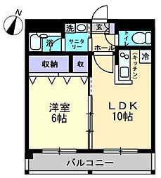 am's4観光町 1LDKの間取図画像