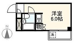 岡ハイツ ワンルームの間取図画像