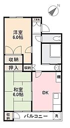 溝渕マンション 2DKの間取図画像