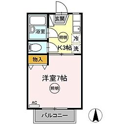 コンフォート屋島 1Kの間取図画像