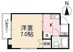 プチメゾン栗林 1Kの間取図画像