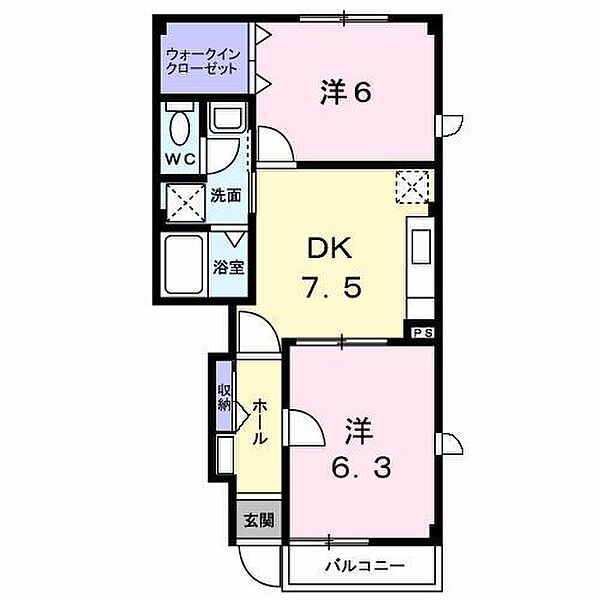 アロッジオＫ3　Ｂ 102｜香川県高松市川部町(賃貸アパート2DK・1階・46.90㎡)の写真 その2