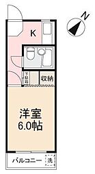 サニーハイツ宮脇 1Kの間取図画像