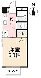 アコルド・ルーチェA 1Kの間取図画像