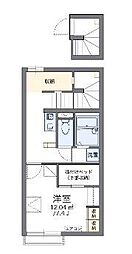 レオパレスＹＯＵＴＯ 2階1Kの間取り