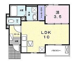 カーサ　フェリーチェＡ 102 ｜ 香川県高松市鬼無町藤井136番地3（賃貸アパート1LDK・1階・34.05㎡） その2