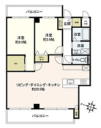 ファミール芦屋 2LDKの間取図画像