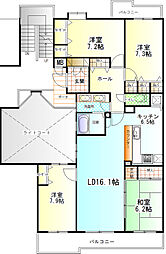ベルブリーズ森の里2号棟 4LDKの間取図画像